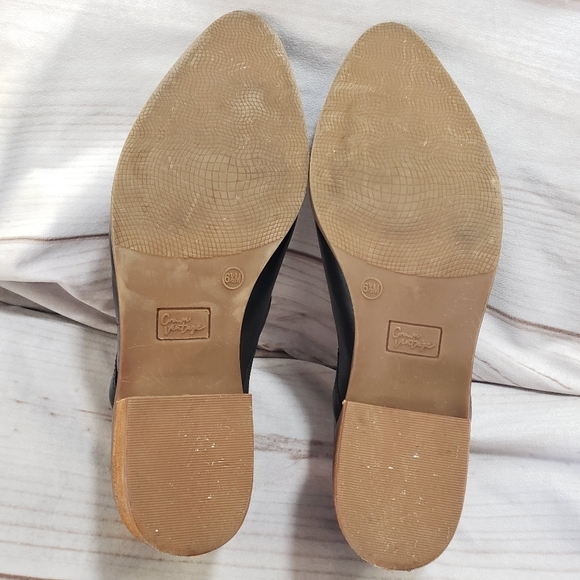 Crown Vintage Black Leather Booties Open Side Womens 6.5 Morrison - Picture 9 of 11